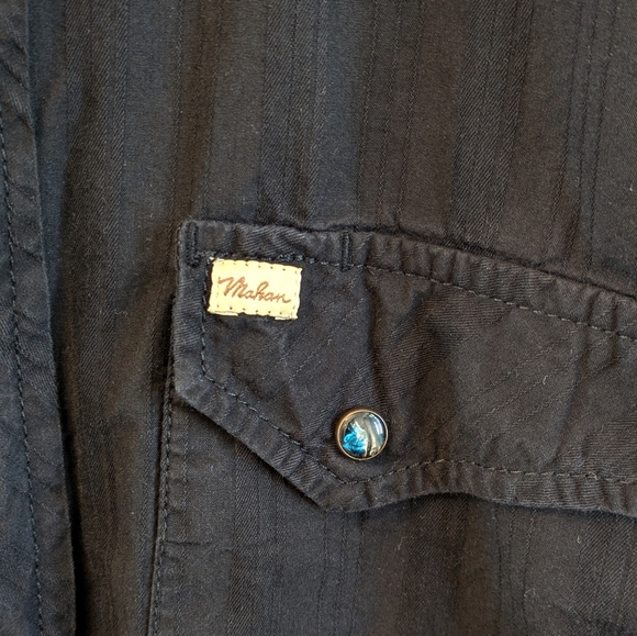 Larry mahan Western shirt Pearl snap buttons black size large - Picture 3 of 5